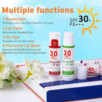 SPF 30 Lip Balm with Sunscreen, SPF Lip Balm Bulk Travel Size-64 Pack, Hydrating Lip Balm Pack with Vitamin E and Coconut Oil- 8 Flavors