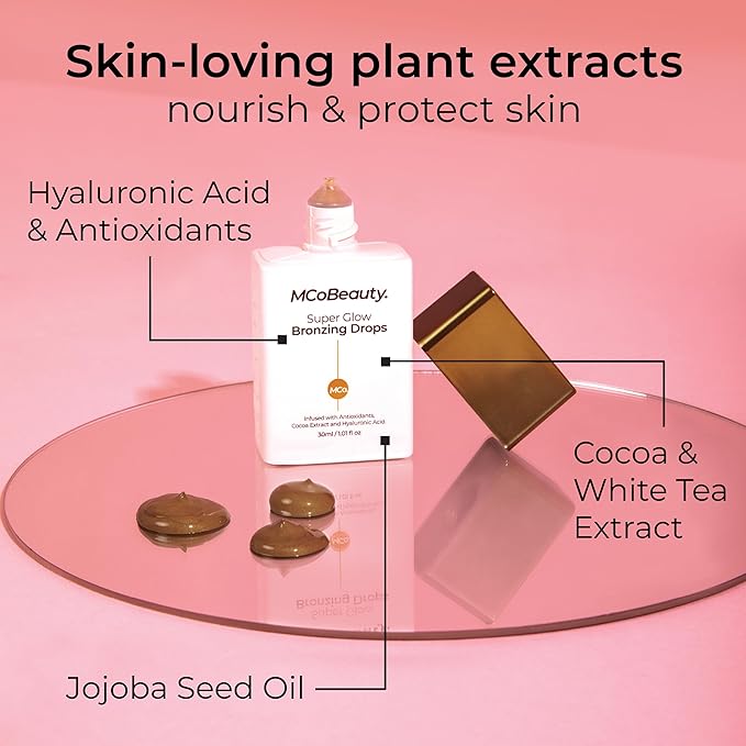 MCoBeauty Super Glow Bronzing Drops, Sun-Kissed Glow for Hydrated Radiance, Vegan, Cruelty Free Cosmetics