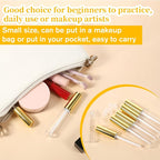 5 Pcs Empty Lip Gloss Tubes, Clear Plastic Gloss Container with Wand Refillable Lip Balm Bottle 10ml Lip Gloss Container for Lipstick Samples, Lip Balms(Gold Tube Cap)
