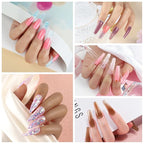 44PC Poly Nail Gel Kit with U V Lamp Starter Kit, 16ML 15 Colors Poly Extension Gel with Light Slip Solution Nail Rhinestones Glitter Decoration Powder Nail Art Kit for Beginners Gifts for Women