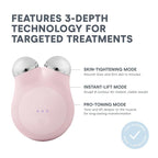 NuFACE MINI+ Microcurrent Facial Device Kit - FDA Cleared Face Sculpting & Skin Tightening Device to Contour, Lift & Tone + Microcurrent Gel Activator & Silk Creme - Sandy Rose