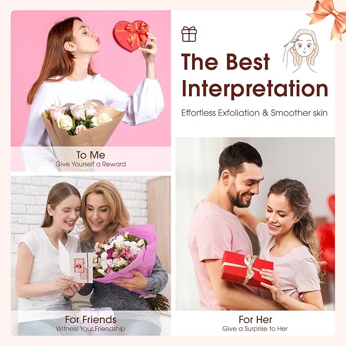 Dermaplane razor for women with 10 replaceable blades, dermaplaning tool for facial peach fuzz, eyebrows, exfoliation, and also suitable for shaving men beards, Rose Gold