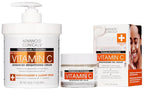 Advanced Clinicals Brightening Vitamin C Body Cream + Potent Vitamin C Face Moisturizer Gel Cream 2pc Skincare Set For Women & Men To Diminish Appearance Of Dark Spots, Wrinkles, & Dry Skin, 2pc Set