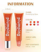 Hydrating Lip Glow Oil-3Pcs Tinted Plumping Lip Oil Lip Plumper, Moisturizing Smooth Lipgloss for Lip Care, Glossy Finish Clear Tint Shiny and Vegan Juicy Lip Gloss,Nourishing Non-Sticky Formula-Set B