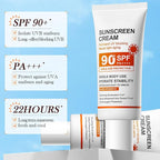 Sunscreen SPF 90, High SPF 90 Sunscreen, Sunscreen Protector for Face and Body, 22H Long Lasting Sunscreen, Broad Spectrum Sunscreen UVA/UVB Protection, Moisturizing Sunscreen Lotion