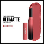 MAYBELLINE Color Sensational Ultimatte Matte Lipstick, Non-Drying, Intense Color Pigment, More Blush, Rose Pink, 1 Count (Pack of 2)