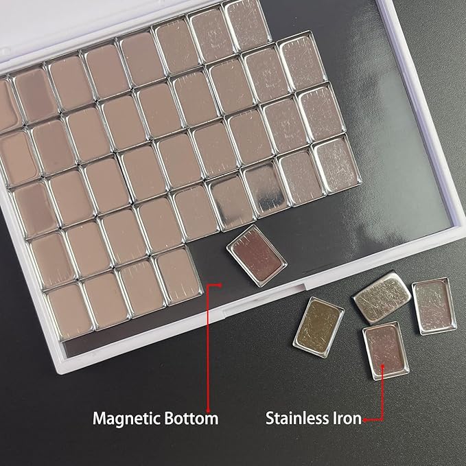 FCLUB 100Pack Empty Eyeshadow Metal Pans Cosmetic Eyeshadow