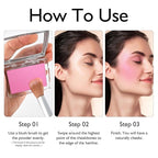 KYDA Pink Blush Powder, Make Up Pink Face Powder Face Blusher, Blendable Formula, Lasting Moisturizing, Ultra Fine Lightweight Texture