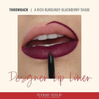 Runway Rogue Designer Liner Lip Pencil, Matte Rich Burgundy-Blackberry Lip Liner Pencil and Lip Liner Sharpener, ‘Throwback’