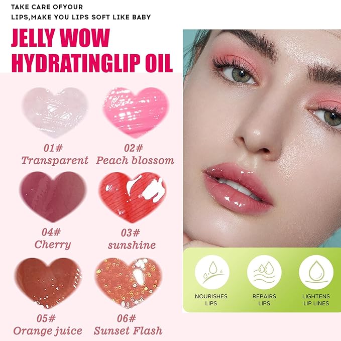 Mini Lip Oil Lip Glaze, 6 Colors Fat Glaze,