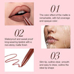 Lip Liner Set,6 Colors Non-Stick Cup Brown Pink Long