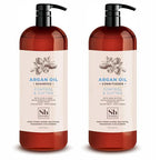 Soapbox Argan Shampoo & Conditioner Set, Volumizing, Vegan, Color Safe, Harsh Sulfate & Silicone Free, 1 Liter Each (Pack of 2)