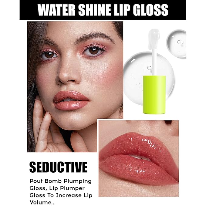4 Colors Fat Oil Lip Gloss, Lip Oil Lip Glaze Hydrating Lip Glow Oil Big Brush Head Moisturizing Lip Gloss, Shiny Transparent Tinted Plumping Lip Oil Long Lasting Nourishing Non-sticky (02#)