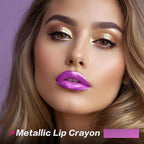 FOCALLURE Ultra Chic Metallic Lipstick,Rich Vitamin E Lip Crayon,Lightweight Shinning Color without Drying or Fading,Long Lasting Lips Makeup,#31 Utopia