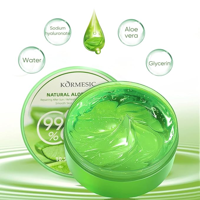 Facial Aloe Vera Gel, 99% Pure Aloe Vera Moisturising Gel for Skin, Scalp and Hair, Soothing Aloe Vera Facial Moisturising Gel, Multi-Purpose Skin Care, Soothe Your Skin (10 oz)