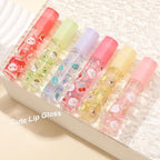 6pcs Fruit Flavored Lip Gloss Set, Roll on Lip Gloss Set Kids Lip Gloss Cute Lip Oil for Girls, Glossy and Shiny Non-Toxic, Kid Friendly, Kids Gift