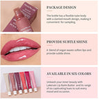6 Color Hydrating Lip Butter Balm, Moisturizing Lip Repair, Lightweight Nourished Lip Glossy Christmas for Women (01 Vanilla)