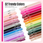 MEFA 35 Pcs Gel Nail Polish Set, 32 Colors All Seasons Collection Gel Nail Polish Blue Red Pink Nail Art Manicure DIY Salon Home Halloween Decoration Beginners Gifts for Women