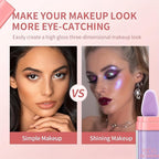 URQT Polvo De Hadas Fairy Highlight Patting Powder Highlighter Body Brightens the Natural Three-dimensional Face Powder Blusher (#04 Fantasy Purple)