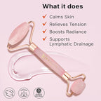 Rose Quartz Face Roller - Relaxation Gifts for Women, Skin Care Tools for Fine Lines and Wrinkles, Teenage Girl Gifts, Beauty Gift Ideas, Face Massager Tools, Facial Tool, Self Care Gift for Women