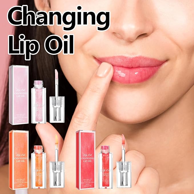 Conversionh Color Changing Lip Oil, Conversion Lip Stain, Conversionh Lip Oil, Boss up Magic Color Changing Lip Oil, Warm Change Hydrating Plumping Lip Nourishing Non-stick Oil (Red)