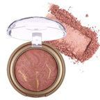 Baked Blush, Marbleized Blush for Cheeks, Shimmery Satin Finish Blushes Powder Palette, Buildable Color Natural Face Makeup Powder