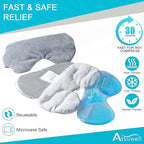 Atsuwell Cooling Eye Mask, Reusable Cold Sleep Eye Compress and Moist Heat for Eye Relaxing, Multipurpose Eye Bag for Dry Eyes with Microwavable Flaxseed Pad, Cold Gel Pad and Silky Cotton Insert