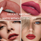 6 Color Set Matte Finish Velvet Lip Stain,Waterproof Gloss,Highly