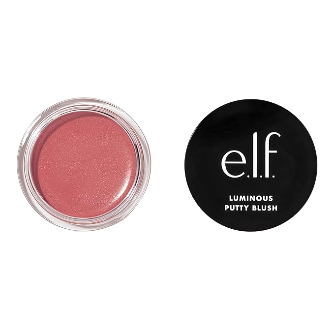 e.l.f. Luminous Putty Blush, Putty-to-Powder, Buildable Blush With A Subtle Shimmer Finish, Highly Pigmented & Creamy, Vegan & Cruelty-Free, Bermuda