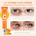 5 in 1 Vitamin C Eye Cream for Dark Circles and Puffiness - Eye Cream Anti Aging - Under Eye Cream for Puffiness and Bags Under Eyes - Eye Bag Cream for All Skin Types - Rejuvenate Your Eye Area