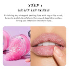 ANAI RUI Lip Therapy Set, Lip Scrub & Lip Mask, Overnight Hydrating Lip Moisturizer with Lip Exfoliator Scrub and Lip Sleeping Mask for Lip Plumping, Lip Gift Kit for Dry, Chapped, Dark Lips, Grape