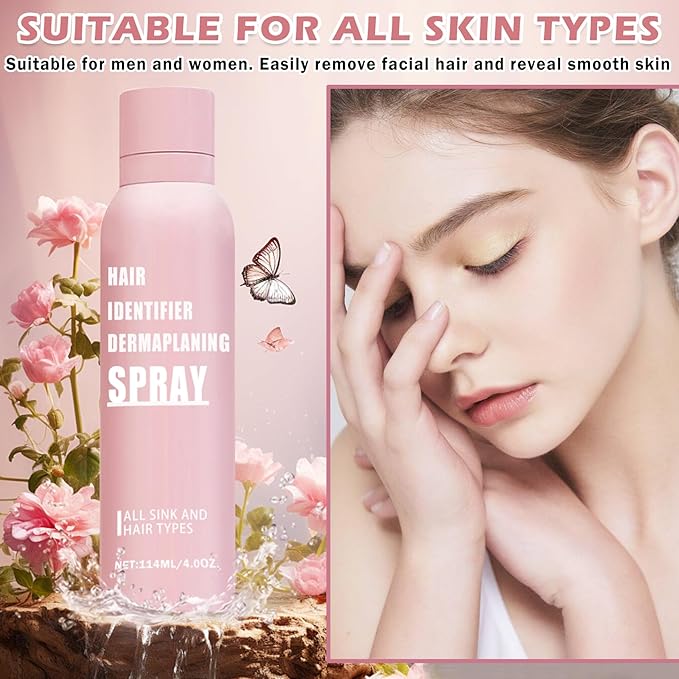 Hair Identifier Spray for Face Shaving Powder for Women Skin Body Hair IdentifyingSpray for Dermaplaning Glow Reveal Face Moisturizing Skin Care Dermaplaner Spray
