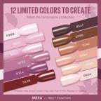 MEFA Gel Nail Polish Set, 12 Colors Purple Gel Polish Set Burgundy Red Nail Polish Soak Off Pink Nude Brown Nail Gifts for Women Girl DIY Salon Home Manicure