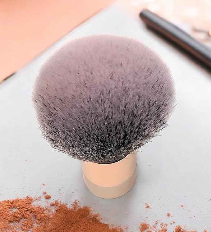 Luxurious and Large Soft Fluffy Powder Brush, Use as a Spray Tan Finishing Tool, Multipurpose Face and Body Barber and Beauty Tool, Large Kabuki Brush by BevyGold (Rosegold)