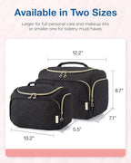 BAGSMART Travel Toiletry Bag, Large Wide-open Travel Bag for Toiletries, Makeup Cosmetic Travel Bag with Handle