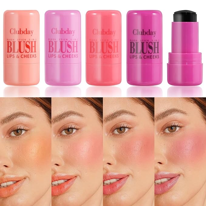4 Color Milk Jelly Blush Stick, Cooling Water Cruelty Free.