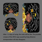 4PCS African American Black Girl Shower Curtain Sets with Rugs, Black Shower Curtain, Afro Black Woman Sunflower Bathroom Decor, Non-Slip Bath Mat, Motivational Inspirational Gifts for Women