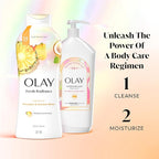 Olay Body Wash for Women, Fresh Radiance, Refreshing & Renewing, Made with Plant Based Cleansers, B3 Botanical Complex, For All Skin Types, Pineapple & Coconut Water Scent, 22 fl oz (Pack of 4)