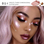 AKARY Liquid Highlighter Makeup for Face Body, Contour Foundation Illuminator Boom Stick, Two-color Highlight Shade Longwear Shimmer Glow Makeup, Valentine's Day gift (04 Champagne Gold + Warm Brown)