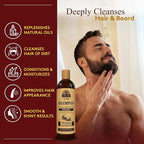 Okay for MEN Castor Oil Hair & Beard Shampoo - Hydrating Shampoo for Healthy Hair & Beard Growth, Moisturizing Care, Strengthen & Restore Damage, Natural, Sulfate-Free - 16 Oz