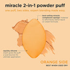 Real Techniques Miracle 2-In-1 Powder Puff 4 Pack, Dual-Sided, Full Size Makeup Blending Puff, Reversible Elastic Band, Makeup Sponge & Powder Puff, For Liquid, Cream & Powder Products, Cruelty-Free