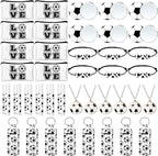 72 Pcs Sports Team Gifts Include 12 Makeup Bags 12 Lip Balm 12 Lip Balm Holder 12 Necklace 12 Adjustable Bracelet 12 Mirrors for Sports Lovers Players Party Favors (Black, Soccer)