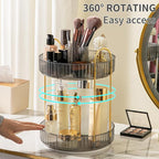 360° Rotating Makeup Organizer, Large-Capacity Skincare Make Up Storage 2 Tier Perfume Organizers Cosmetic Dresser Organizer with Makeup Brush Holder, Fits Bedroom, Bathroom, Vanity Shelf Countertop