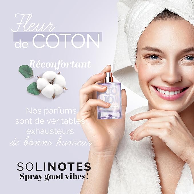 SOLINOTES Cotton Flower Perfume for Women - Eau De Parfum | Delicate Floral and Soothing Scent - Made in France - Vegan - 1.7 fl.oz