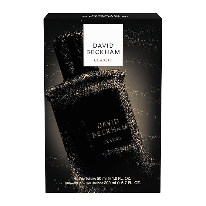 David Beckham Classic Eau de Toilette + Shower Gel Gift Set, Notes of Grapefruit, Cashmere Wood, and Musk, Men's Fragrance, Long Lasting, Everyday Fragrance
