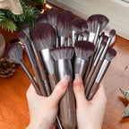 Bueart Design 26 Pcs Chocolate-colored Gift Makeup Brushes Set with Extra Large Holder,Elegant Make up Brushes for Foundation,Face Blending Powder, Contour, Highlight, Concealer, Eyeshadow