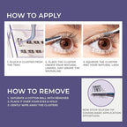 KISS imPRESS Falsies Long Lasting Self Adhesive Eyelashes, ‘Demi Wispy’, 5 Day Extended Wear, 24 Light Volume Lash Clusters (5,6,8,10,12, & 14mm), Precision Non-Stick Applicator