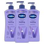 Vaseline Intensive Care Calm Healing Body Lotion 3 count for Dry Skin Made with Ultra-Hydrating Lipids and Lavender Extract to Heal and Restore Dry Skin 20.3 oz