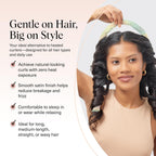 Kitsch Satin Heatless Hair Curler Set - Heatless Curls Overnight, Hair Rollers for Soft Curls & Frizz-Free Styling, No Heat Curlers To Sleep in, Curling Rod Headband with 2 Scrunchies - Aura