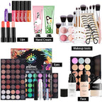 All-in-one Holiday Makeup Gift Set | Full Makeup Kit for Women Essential Starter Bundle Include Eyeshadow Palette Lipstick Blush Cream Concealer Face Powder Eyeliner Mascara Lipgloss Brush